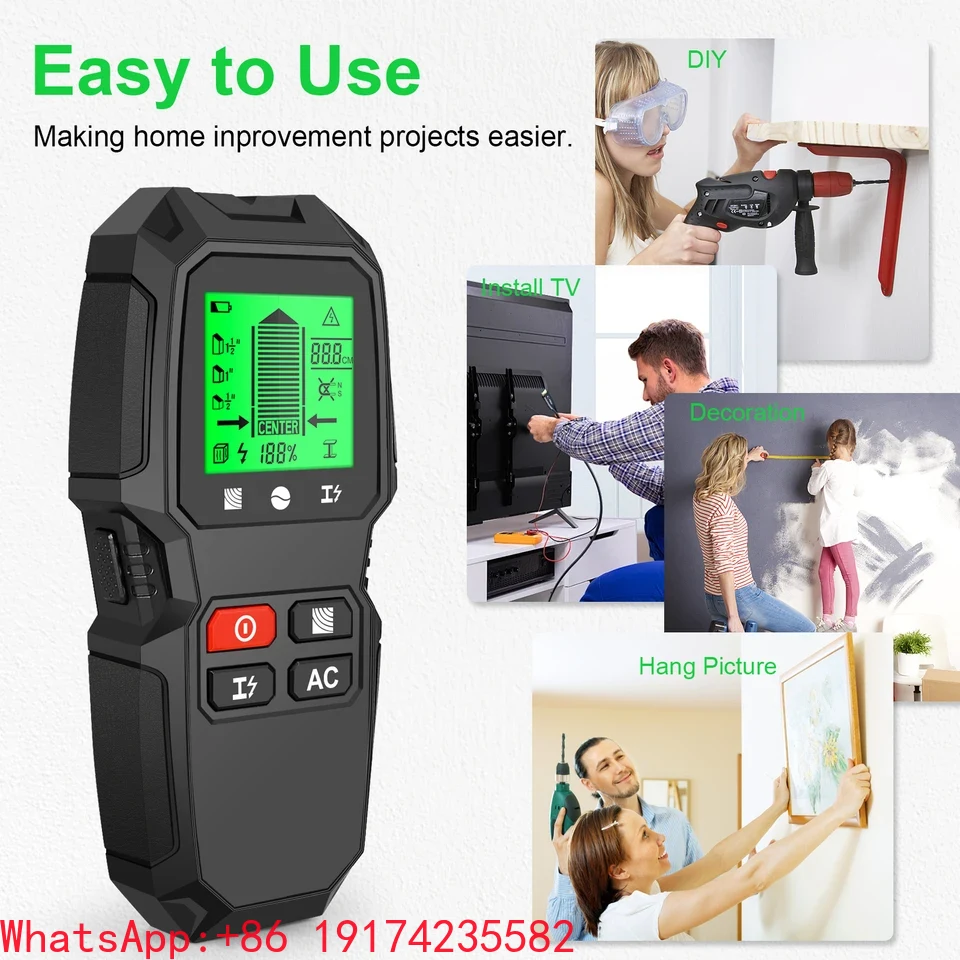 Stud Finder Center Finder Edge - HW-QB6 Black Wall Stud Finder Sensor