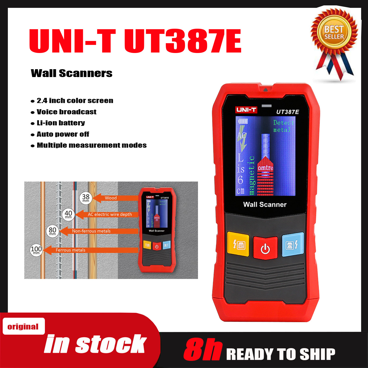 Stud Detector With Metal Ac Wire - UNI-T UT387E UT387LM UT387S Wall Scanners