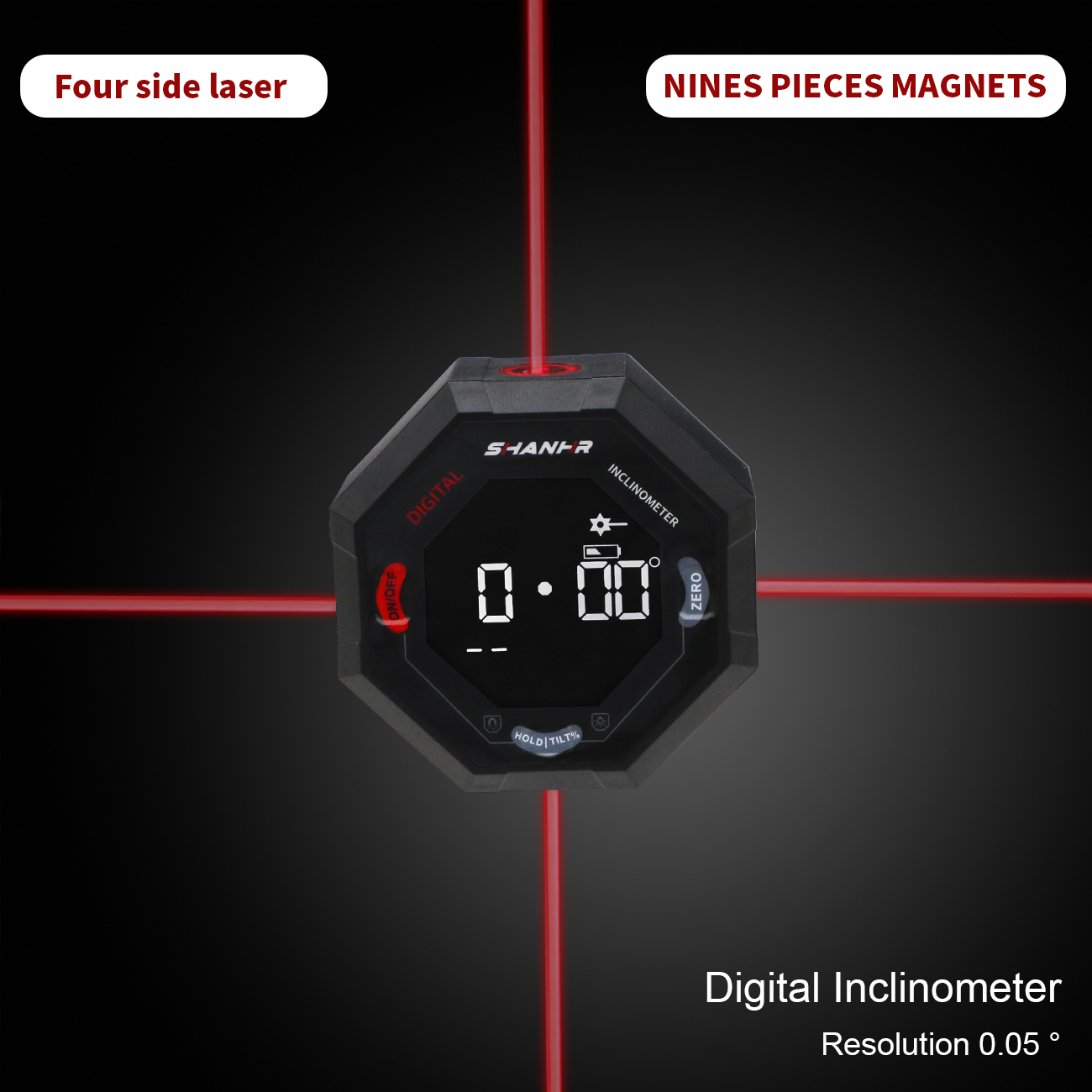 SHANHR Octagon Digital Angle F - Stud Finder With Laser Level review and price