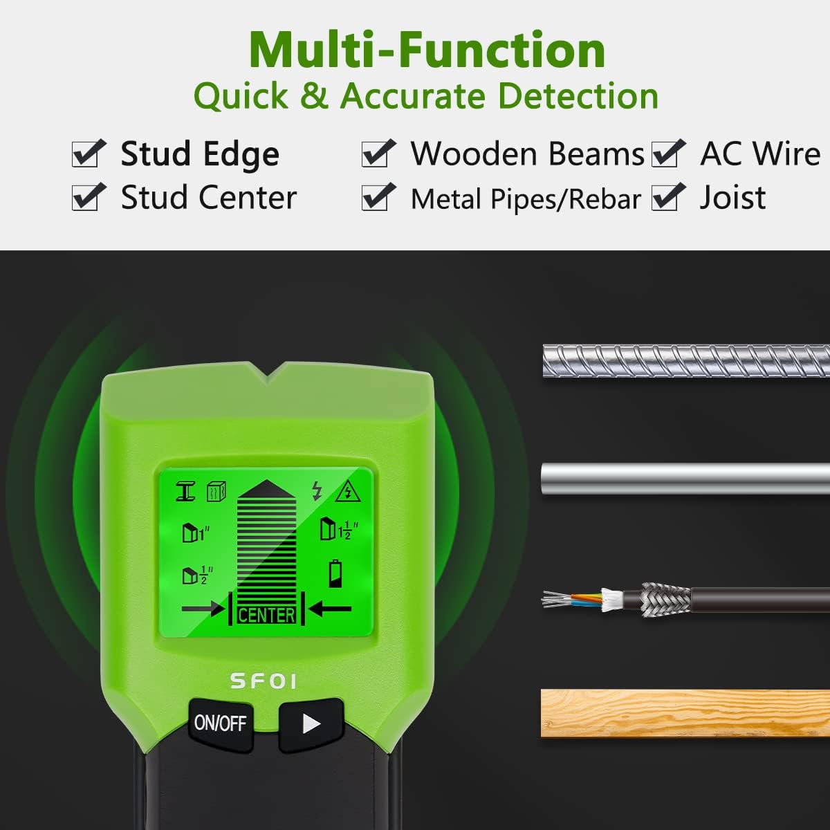 Huepar Stud Finder Wall Scanne - Stud Detector With Metal Ac Wire review and price