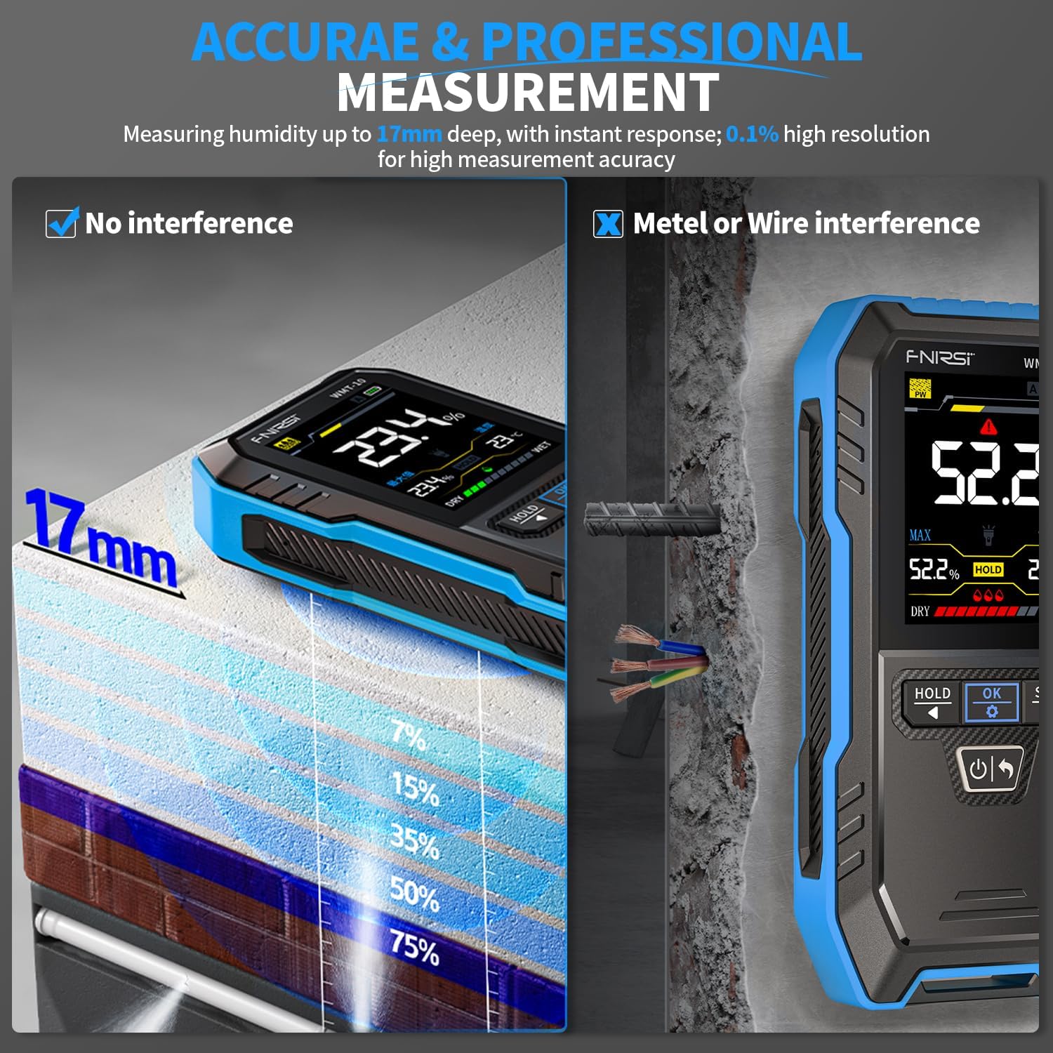 FNIRSI WMT-10 Pinless Wood Moi - Moisture Meter Wall Wood review and price