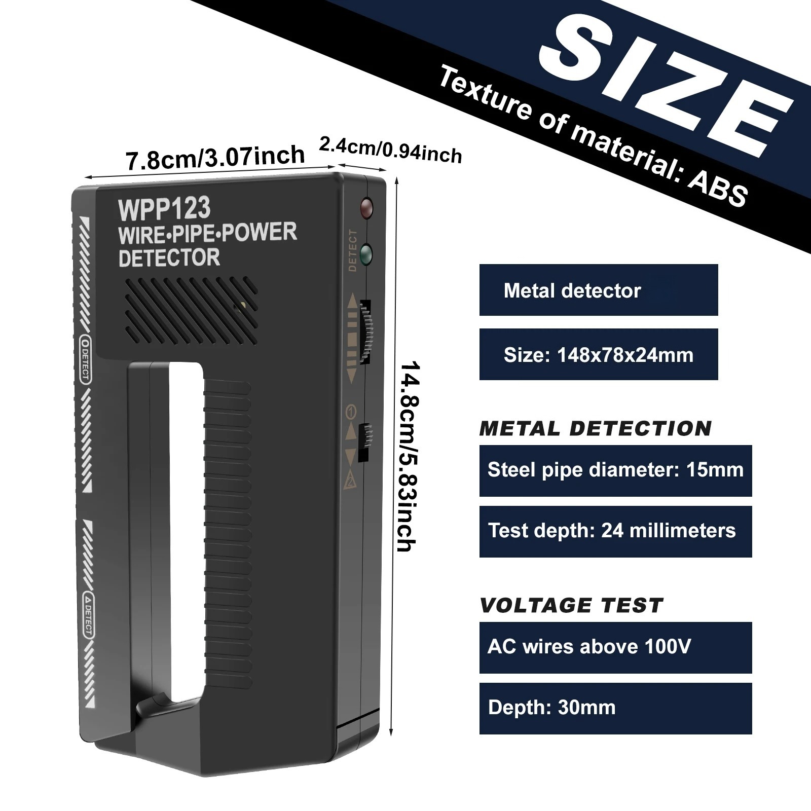 Handheld High Sensitivity Meta - Pipe Detector Wall Scanner review and price