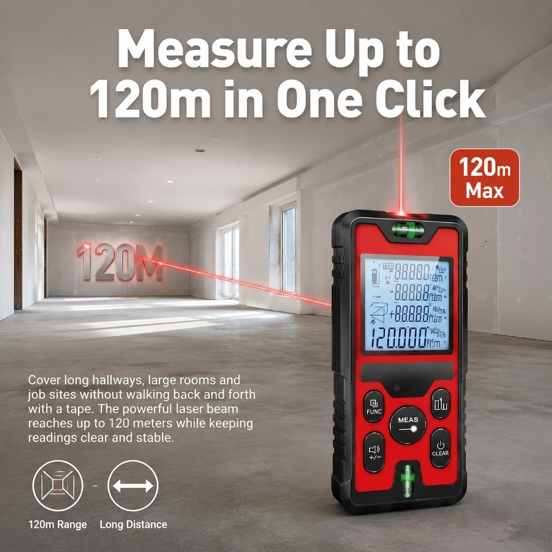 120M Laser Distance Meter USB‑ - Stud Finder With Laser Level review and price