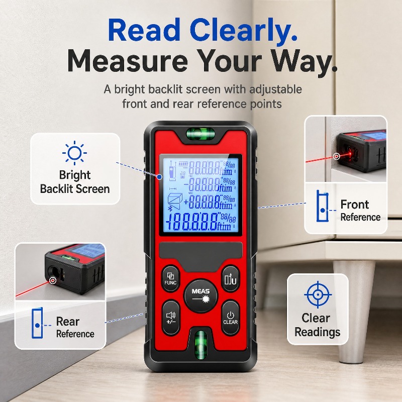120M Laser Distance Meter USB‑ - Stud Finder With Laser Level review and price