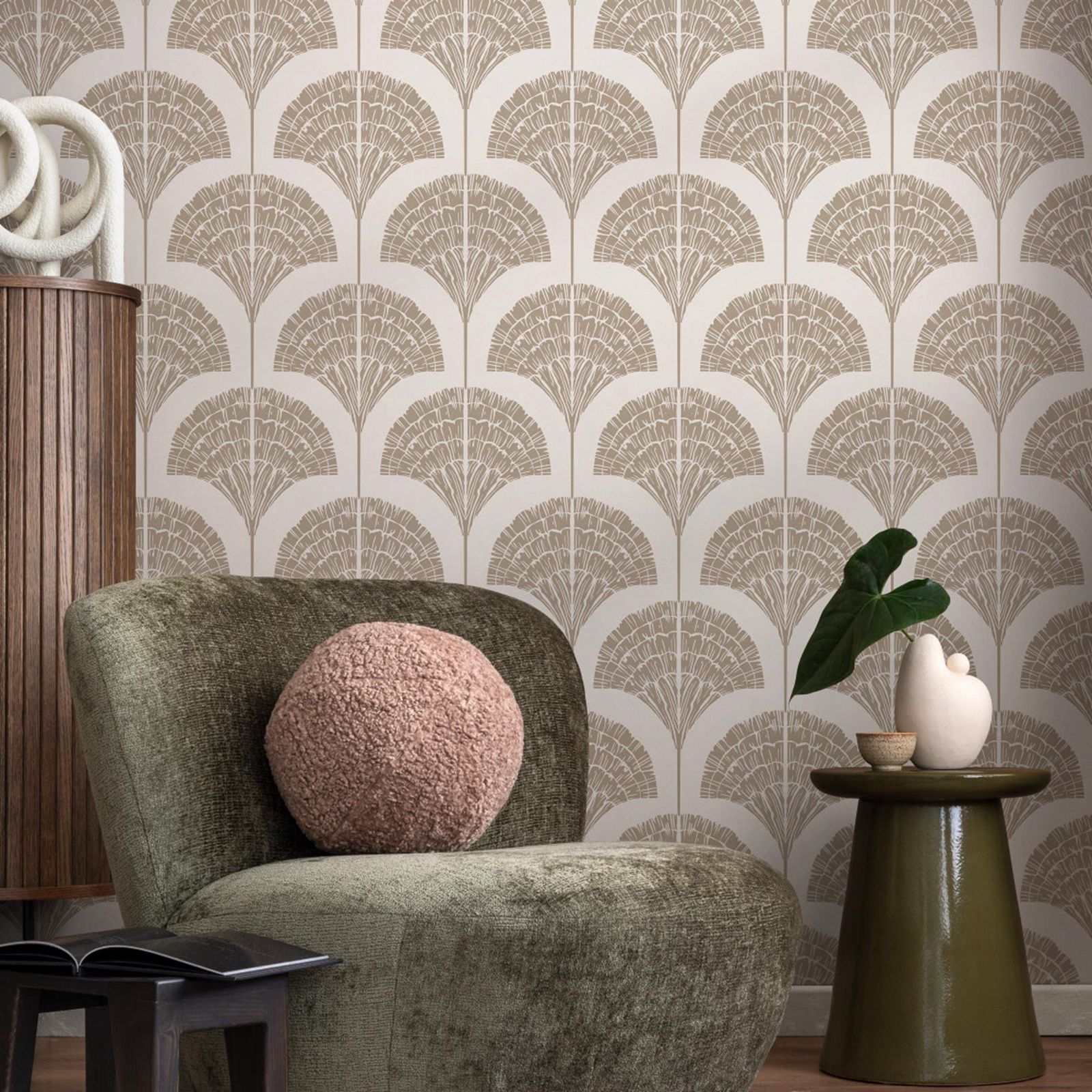 Wallpaper Beige Boho Arches Wa - Moisture Meter Wall Wood review and price
