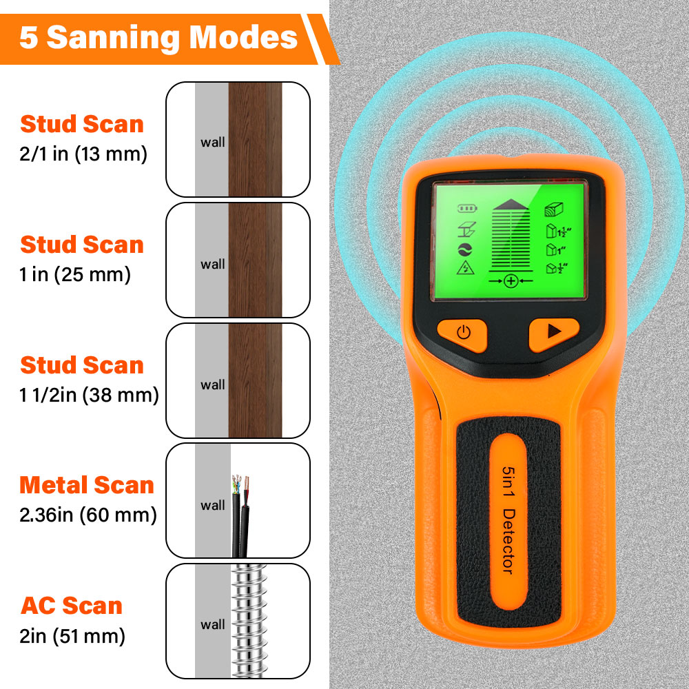 5 in 1 Stud Detector Wall Wood - Pipe Detector Wall Scanner review and price